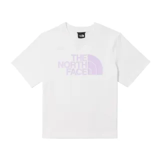【The North Face】北面UE女款白色防潑水舒適大尺寸品牌印花短袖T恤｜89TWFN4