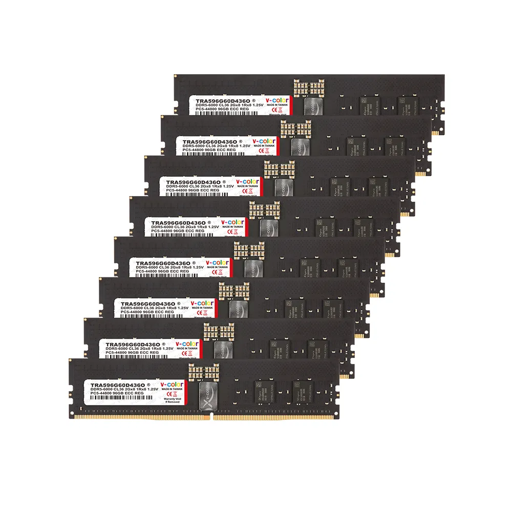 【v-color】DDR5 OC R-DIMM 6000 768GB kit 96GBx8(AMD WRX90 工作站記憶體)