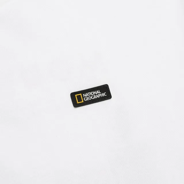 【National Geographic 國家地理】男女同款 MOUNT COOK印花圖案微寬鬆涼感短袖上衣-米白色(涼感T)
