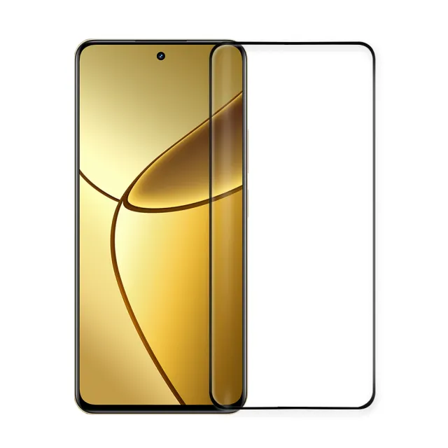 【A+ 極好貼】realme 12+ 5G 9H鋼化玻璃保護貼(2.5D滿版兩入組)