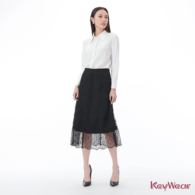 KeyWear 奇威名品 時尚設計下襬造型長裙 推薦