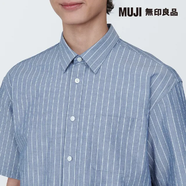 【MUJI 無印良品】男棉水洗平織布短袖襯衫(共9色)