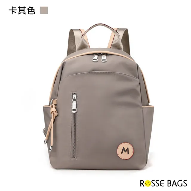 【Rosse Bags】韓版簡約輕便戶外防潑水尼龍背包(現+預 黑色／灰色／綠色／棕色／卡其色／藍色)