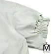 【MYVEGA 麥雪爾】MA純棉鬆緊抽褶設計拼接五分袖上衣-共三色(女上衣/純棉/短袖上衣)