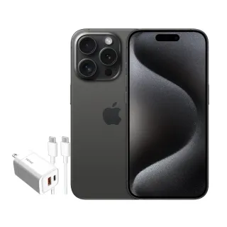 【Apple】黑色限定優惠iPhone 15  Pro Max (256G/6.7吋)(33W雙孔閃充組)