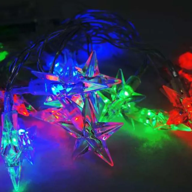 【摩達客】聖誕燈 LED20燈透明星星電池燈(彩光 高亮度又環保)