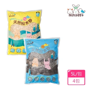 【Minifeet】小動物崩解型天然松木砂4包入 墊料(小動物砂 松木砂 墊料)