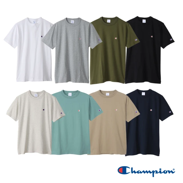 【Champion】官方直營-經典刺繡LOGO素色短袖Tee-男(8色)