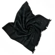 【COACH】新款大C LOGO羊毛混桑蠶絲巾圍巾(黑)
