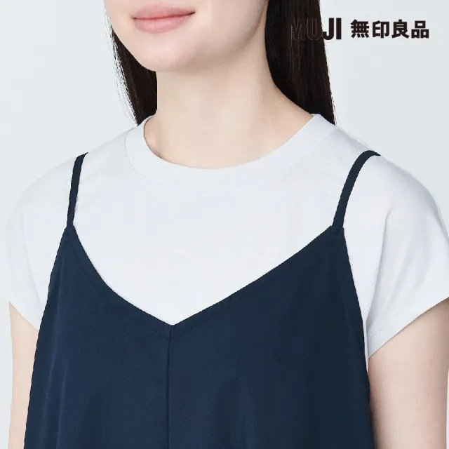 【MUJI 無印良品】女棉混不易起皺平織布細肩帶洋裝(共3色)