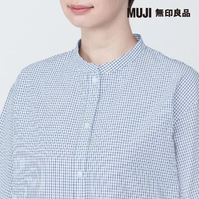 【MUJI 無印良品】女有機棉涼感平織布立領短袖洋裝(共3色)