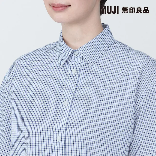 【MUJI 無印良品】女有機棉涼感平織布標準領短袖襯衫(共4色)