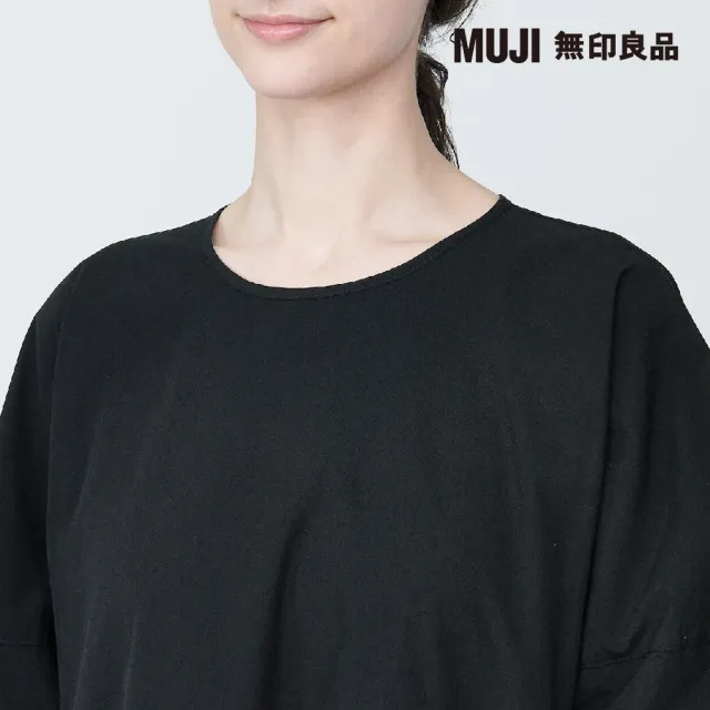 【MUJI 無印良品】女有機棉涼感平織布短袖套衫洋裝(共3色)