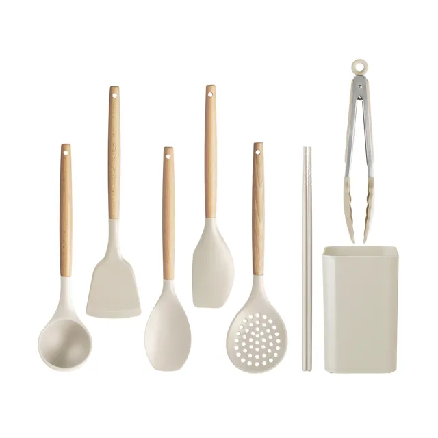 【IRIS】廚房用具7件收納組 KT-7SS(質感用具 餐廚用具 廚房用具 2色可選)