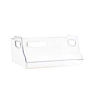 【Dagebeno荷生活】PET透明材質上開口簡約收納盒 廚房浴室書桌客廳整理盒(平口款中號1入)