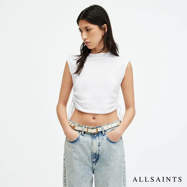 【ALLSAINTS】SONNY 純棉修身抽繩背心-白 W025JA(修身版型)