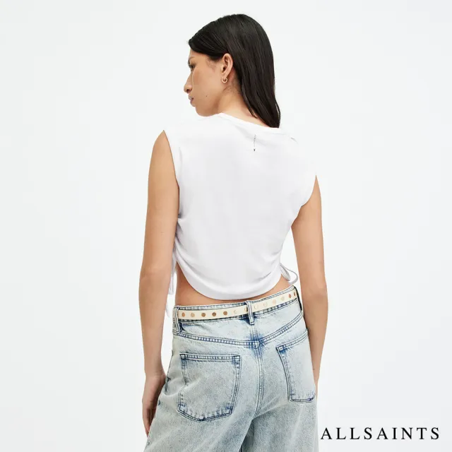 【ALLSAINTS】SONNY 純棉修身抽繩背心-白 W025JA(修身版型)