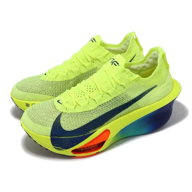 NIKE 耐吉 競速跑鞋 Air Zoom Alphafly Next% 3 男鞋 黃 藍 針織 輕量 氣墊 跑鞋(FD8311-700)