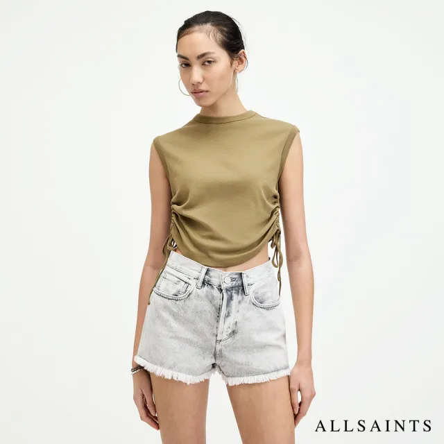 【ALLSAINTS】SONNY 純棉修身抽繩背心-綠 W025JA(修身版型)