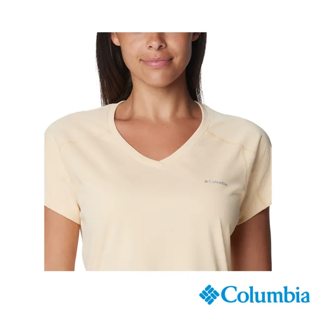 【Columbia 哥倫比亞】女款-Zero Rules™涼感快排短袖上衣-柔黃色(UAR69140SY/IS)