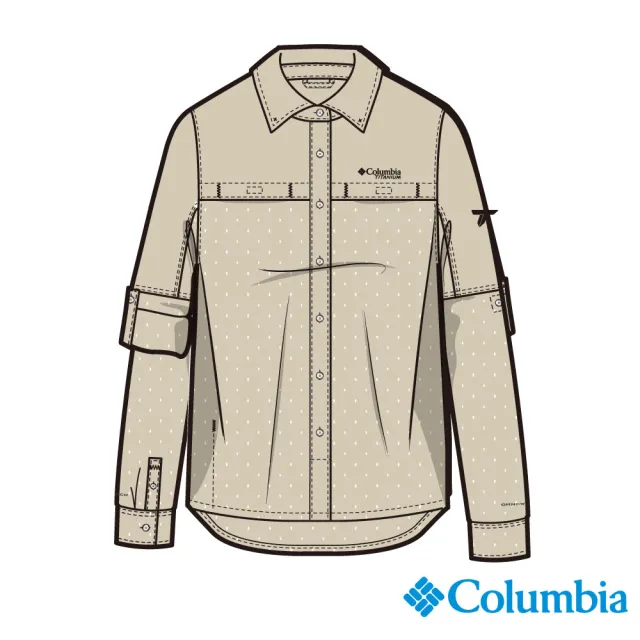 【Columbia 哥倫比亞】女款-鈦 Cirque River™酷涼快排長袖襯衫(UAR57940KIMIS)