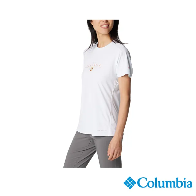 【Columbia 哥倫比亞】女款-W Zero Rules™涼感快排短袖上衣-白色(UAR55460WT/IS)