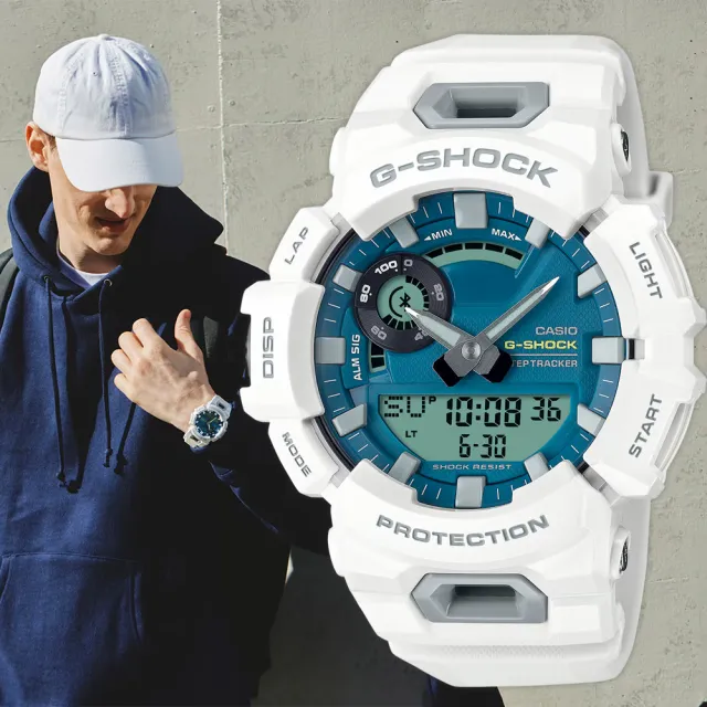 【CASIO 卡西歐】G-SHOCK 土耳其藍面 運動藍芽雙顯手錶 開學(GBA-900CB-7A)