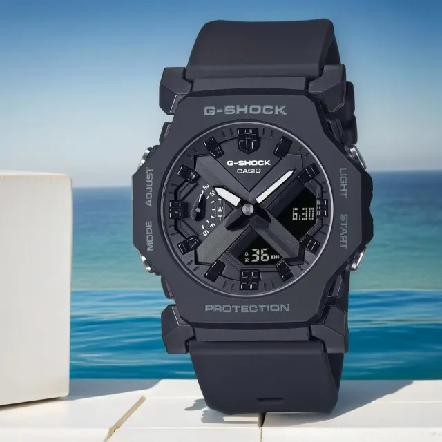 【CASIO 卡西歐】G-SHOCK 纖薄小巧雙顯手錶(GA-2300-1A)