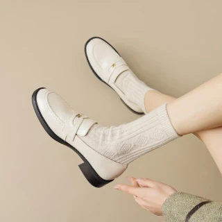 【WYPEX】現貨+預購 英倫時尚真皮樂福鞋女鞋 通勤上班平底鞋(3色)