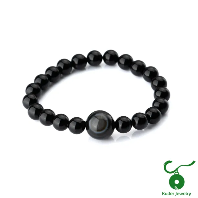 K.D.J 圓融珠寶】天然西藏天眼珠天珠避邪手串(16.5-20圍自選) - momo