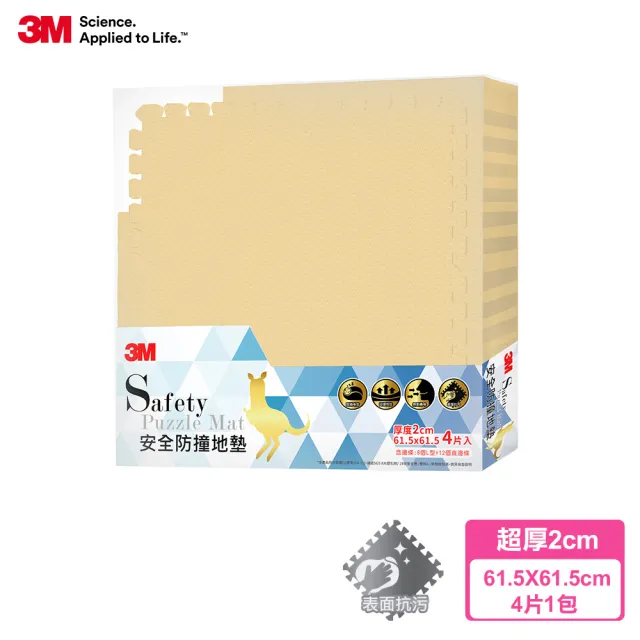【3M】兒童安全防撞地墊61.5cm-4片x3包箱購組(4色選)