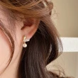 【Emi 艾迷】韓系美好點鑽愛心珍珠鋯石 925銀針 耳環