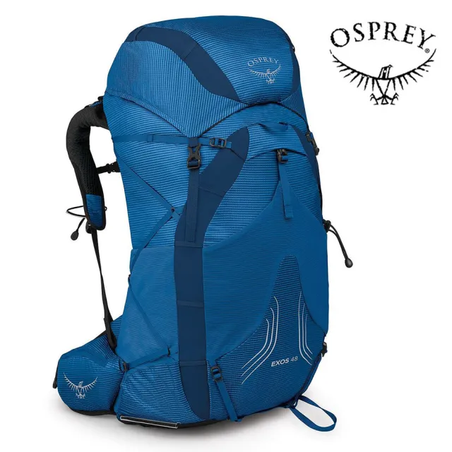 【Osprey】Exos 48 輕量登山背包 男 水鴨藍(健行背包 自助旅行 徒步旅行後背包)
