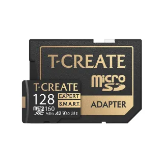 【Team 十銓】T-CREATE EXPERT S.M.A.R.T. Micro SDXC 128GB 記憶卡(含轉卡+終身保固)