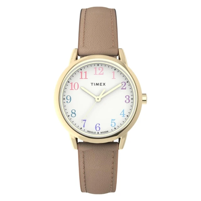 TIMEX 天美時 Easy Reader 30毫米金色錶殼 環保永續錶帶手錶 白x裸膚 TXTW2W32400