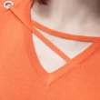 【MsMore】冰絲短袖鏤空韓版大碼寬鬆百搭薄T恤衫短版上衣#121722(黑/橘)