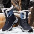【MINE】保暖雪地靴/保暖機能個性潮流拼接戶外雪地靴-男鞋(藍)