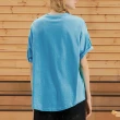 【OUWEY 歐薇】渡假字母膠印純棉上衣(藍色；XS-M；3242161210)