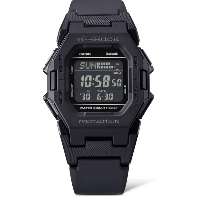 【CASIO 卡西歐】G-SHOCK 藍牙 計步 大膽輕巧 運動手錶 _黑 41.5mm(GD-B500-1)