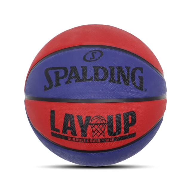 【SPALDING】籃球 Lay Up 藍 紅 耐磨 室外用 7號球(SPA84554)