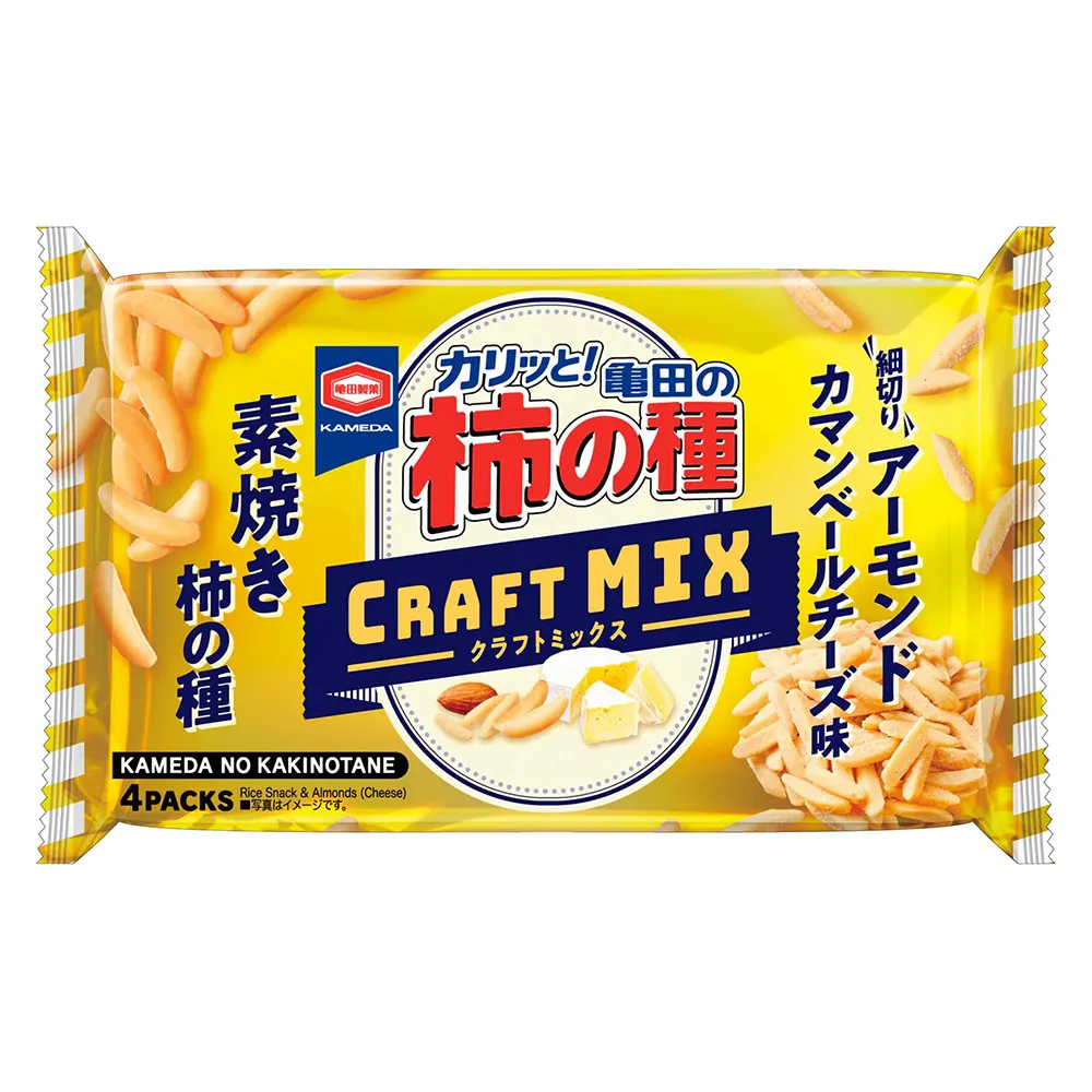 【龜田製果】煙燻味柿種米果4入70g(日本經典米果)