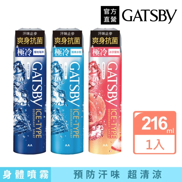 【GATSBY】冰漩爽身噴霧216ml(3款涼感任選)