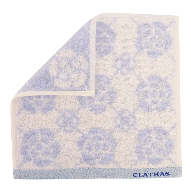 【CLATHAS】山茶花字母LOGO純棉方巾+保溫瓶150ml禮盒組(粉紫色)