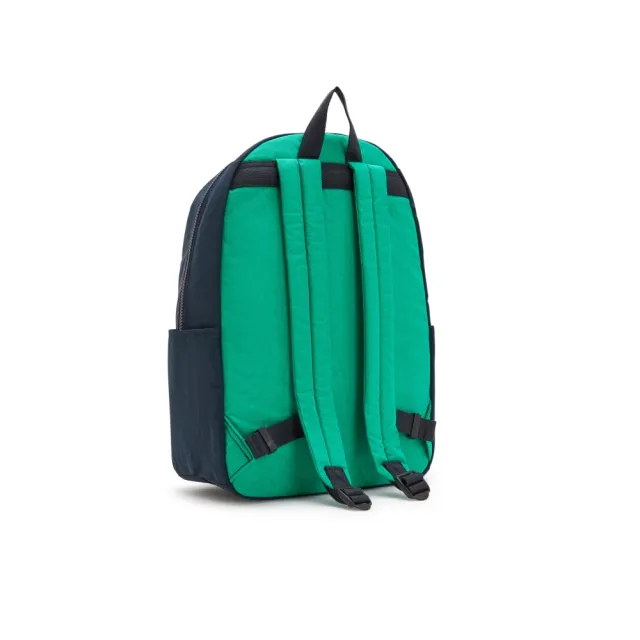 【KIPLING官方旗艦館】藍綠拼接大容量後背包-HAYDAR