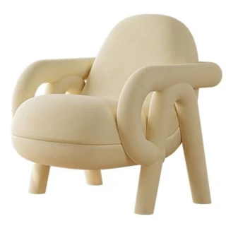 【ZAIKU 宅造印象】中古奶油風設計高級感 羊羔絨椅子(單人沙發椅 預購15天)