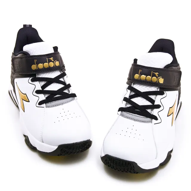 【DIADORA】大童 迪亞多那 22.5cm-25cm超寬楦避震籃球鞋 STABLE系列(白黑金 11118)