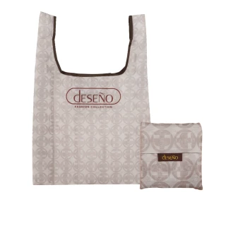【Deseno 笛森諾】方形折疊購物袋-拿鐵(環保袋)