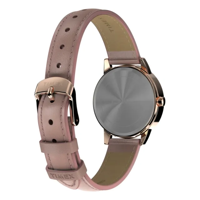 【TIMEX】天美時 Easy Reader 30毫米玫瑰金錶殼 環保永續錶帶手錶 白x裸粉TXTW2W32300