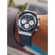 【TIMEX】QTimex  40毫米三眼計時皮革腕錶 藍 TXTW2W51700