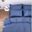 【LUST】素色簡約 寶藍 精梳棉《四件組B》100%純棉/雙人/床包/歐式枕套X2 含薄被套X1(台灣製造)
